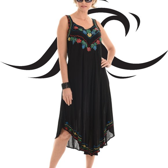 Rayon Embroidered Dress - Picture 1 of 10